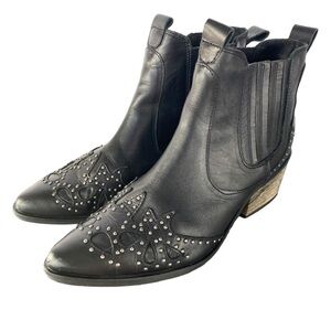 Matisse Amuse Society Back Stage Western Ankle Booties Womens 6M Black Studded